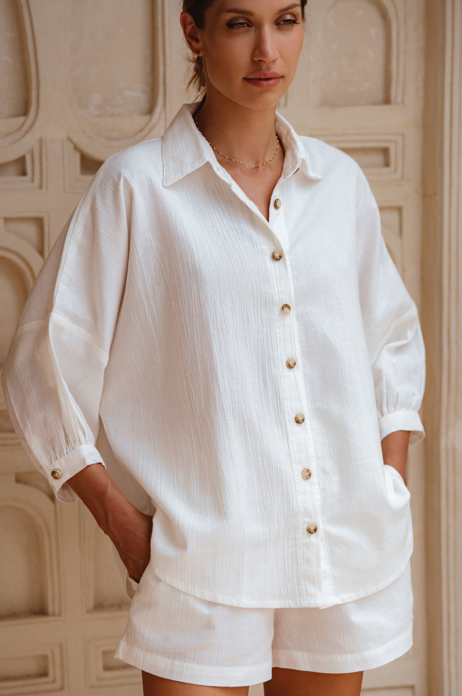 Catalina White Linen Shirt